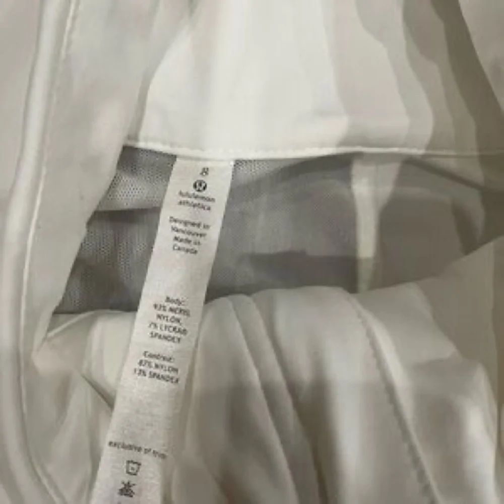 [8] Lululemon white 3/4 sleeve Stay Cool Jacket with mesh back NWOT